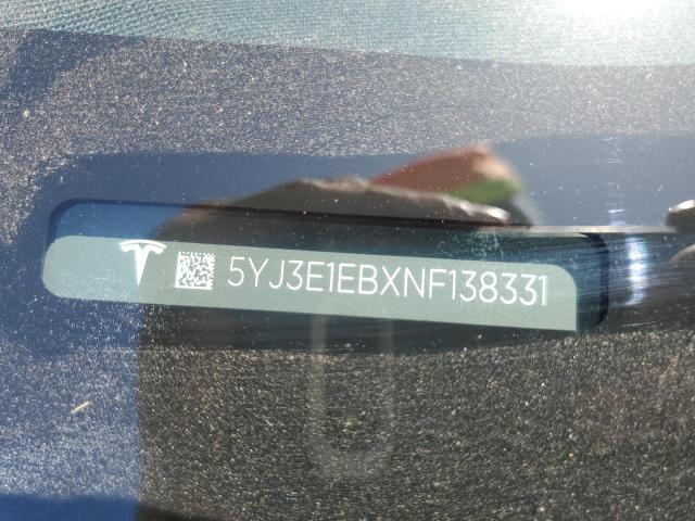 5YJ3E1EBXNF138331 Tesla MODEL 3