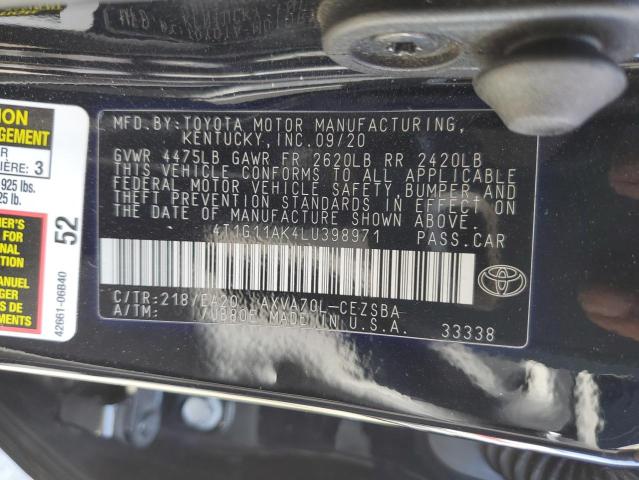 4T1G11AK4LU398971 Toyota CAMRY SE