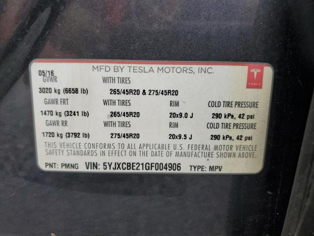 5YJXCBE21GF004906 Tesla MODEL X