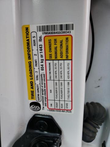 1FM5K8D84GGC88343 Ford EXPLORER XLT
