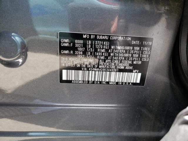 4S4WMAAD8K3440261 Subaru Ascent