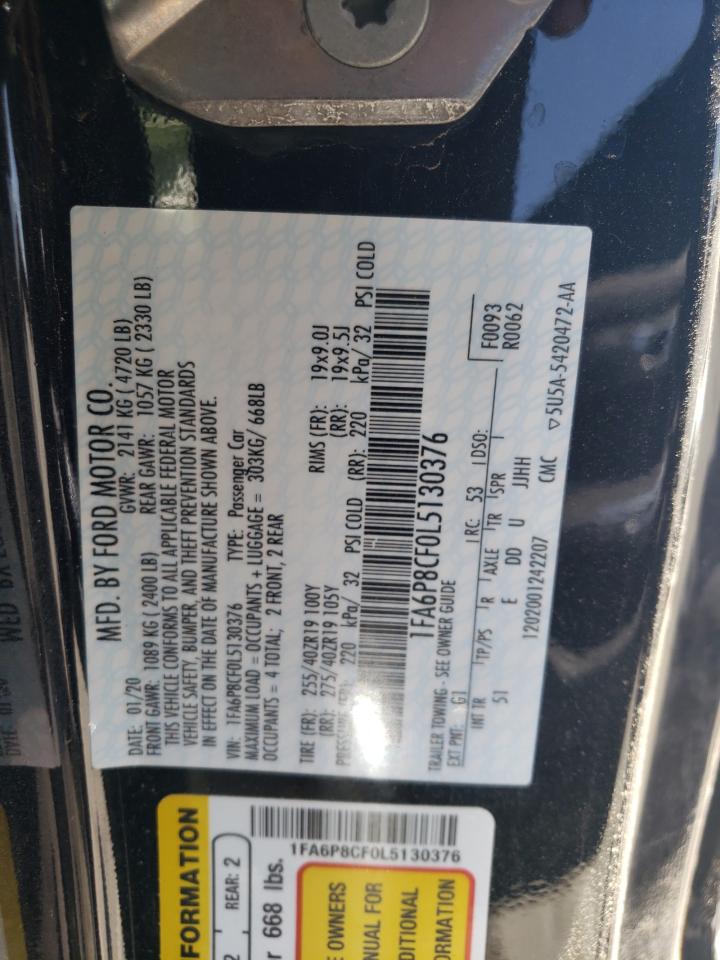 1FA6P8CF0L5130376 FORD MUSTANG 2020