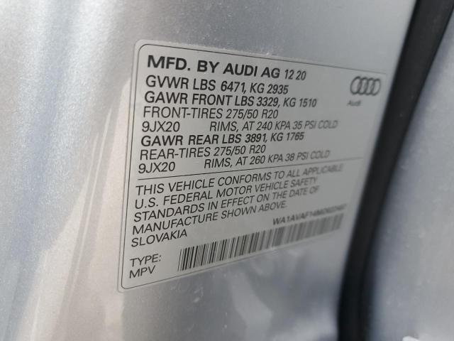 2021 AUDI Q8 PREMIUM - WA1AVAF14MD022457