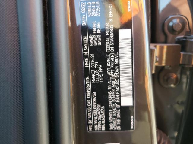 2022 VOLVO XC60 B5 IN - YV4L12DL0N1039759