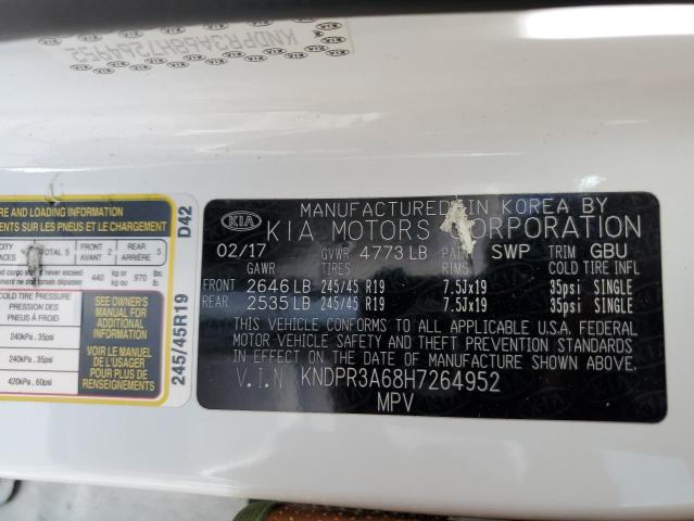 KNDPR3A68H7264952 KIA Sportage Sx