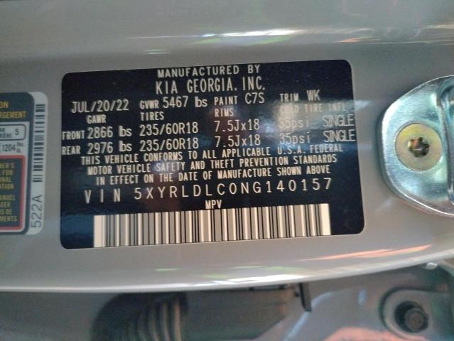 5XYRLDLC0NG140157 KIA SORENTO S