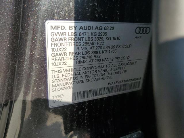 2021 AUDI Q8 PRESTIG WA1FVAF16MD003415