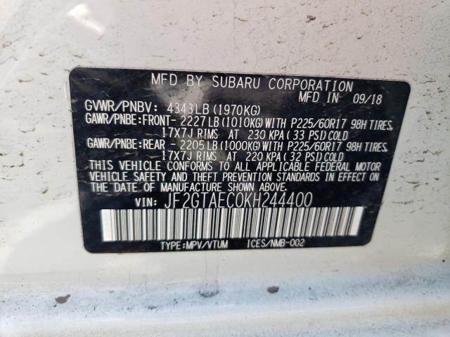 JF2GTAEC0KH244400 Subaru Crosstrek Premium