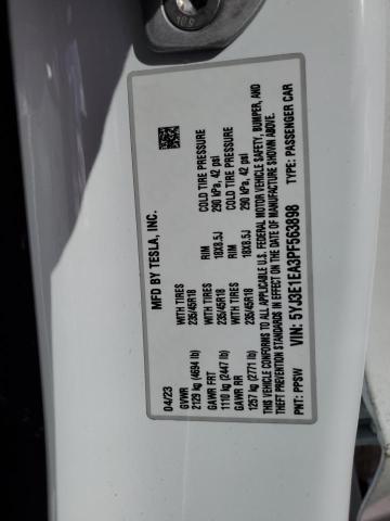 5YJ3E1EA3PF563898 Tesla MODEL 3