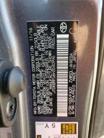 JTDKBRFU6H3540996 Toyota PRIUS