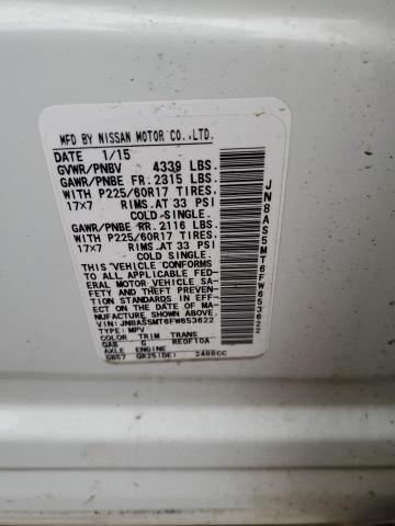 JN8AS5MT6FW653622 Nissan Rogue Select S