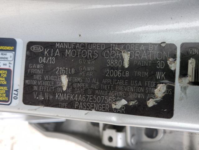 KNAFK4A67E5075686 KIA FORTE LX