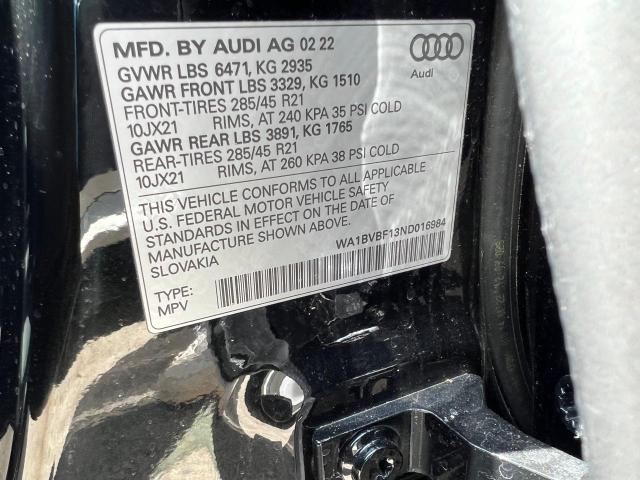 2022 AUDI Q8 PREMIUM - WA1BVBF13ND016984