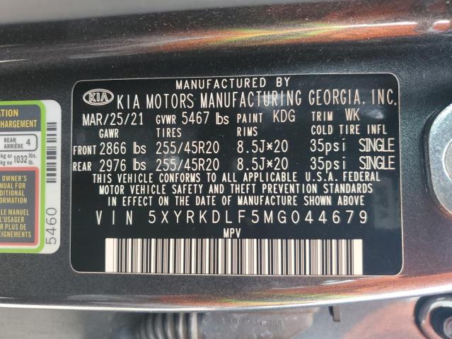 5XYRKDLF5MG044679 KIA SORENTO SX