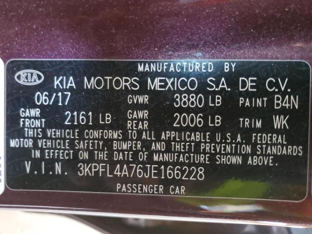 3KPFL4A76JE166228 KIA FORTE LX
