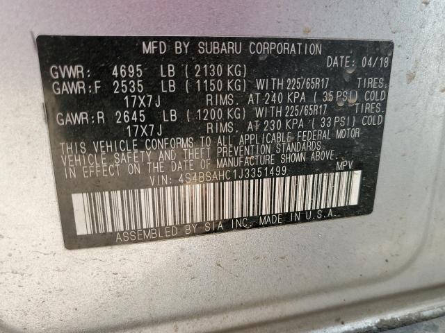 4S4BSAHC1J3351499 Subaru Outback 2.5i Premium