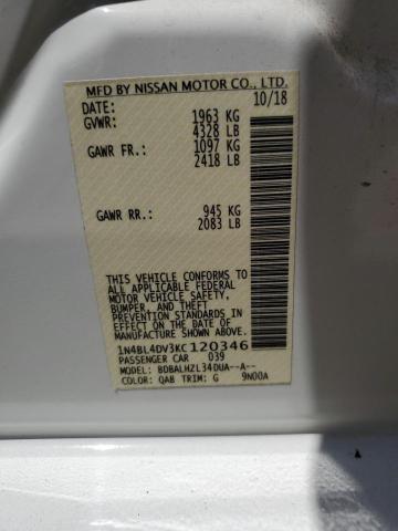 1N4BL4DV3KC120346 Nissan ALTIMA SV