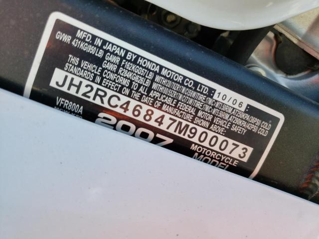 2007 HONDA VFR800 A JH2RC46847M900073