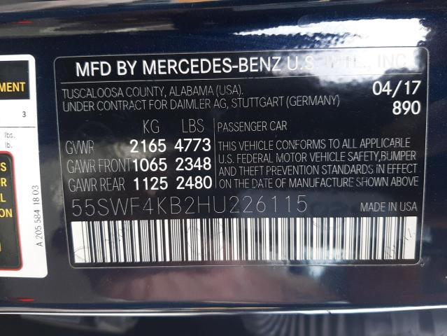 55SWF4KB2HU226115 Mercedes-Benz C 300 4matic