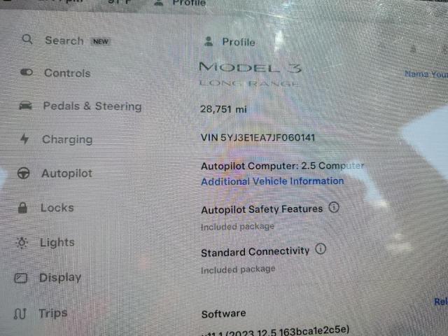 5YJ3E1EA7JF060141 Tesla MODEL 3
