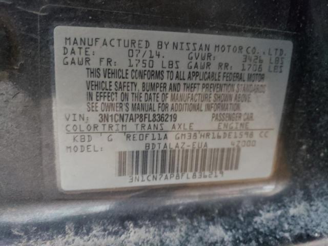 3N1CN7AP8FL836219 Nissan VERSA S