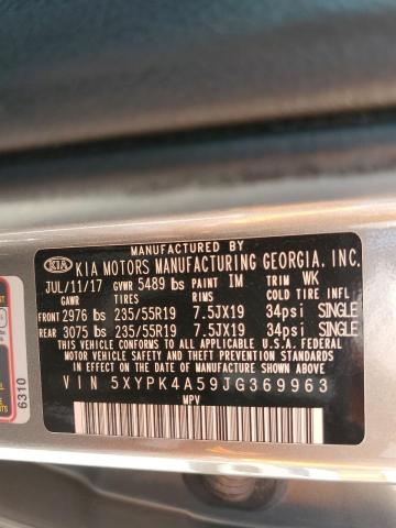 5XYPK4A59JG369963 KIA SORENTO SX