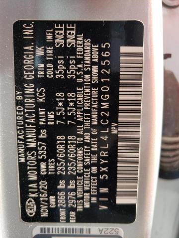 5XYRL4LC2MG012565 KIA SORENTO S
