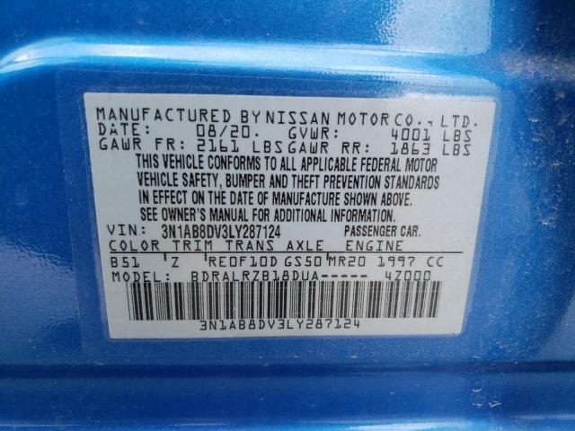 3N1AB8DV3LY287124 Nissan SENTRA SR