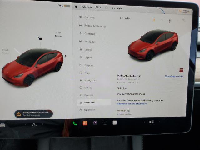 5YJYGDEE6MF203881 Tesla Model Y