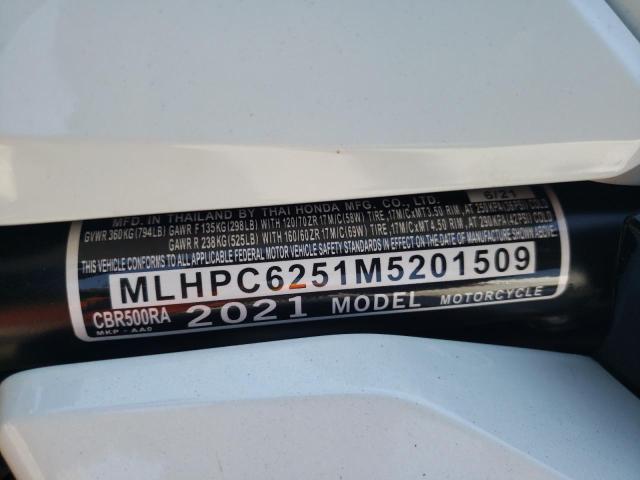 2021 HONDA CBR500 RA MLHPC6251M5201509