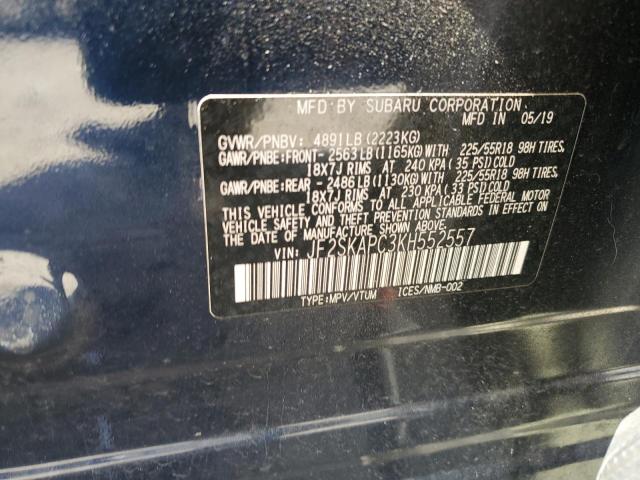 2019 SUBARU FORESTER S - JF2SKAPC3KH552557