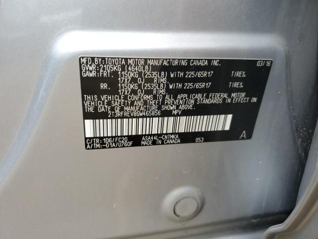 2T3RFREV8GW465856 Toyota Rav4 Xle