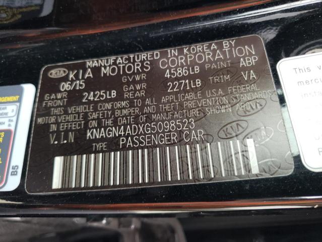 KNAGN4ADXG5098523 KIA OPTIMA HYBRID