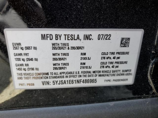 5YJSA1E61NF486965 Tesla MODEL S
