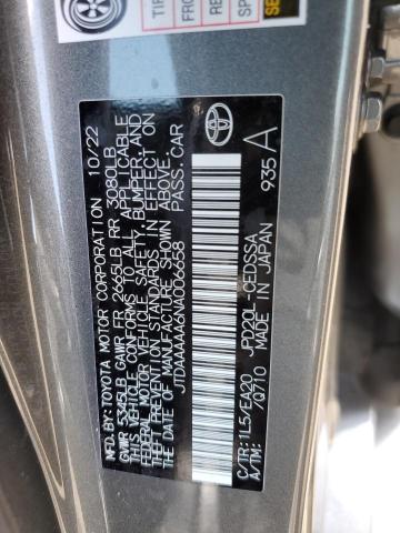 2022 TOYOTA MIRAI LE JTDAAAAA6NA006658