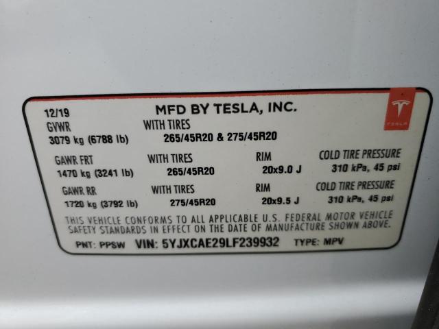 5YJXCAE29LF239932 Tesla MODEL X