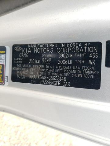 KNAFX6A87G5658146 KIA FORTE EX