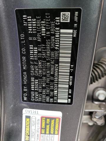 JHMZC5F35KC004624 Honda Clarity Touring