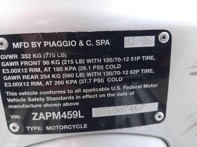2008 VESPA GTS 250 ZAPM459L885007467