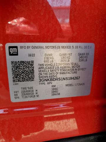 2022 CHEVROLET BLAZER 3LT - 3GNKBDRS1NS194267