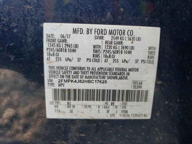 2017 FORD EDGE SEL - 2FMPK4J82HBC17625