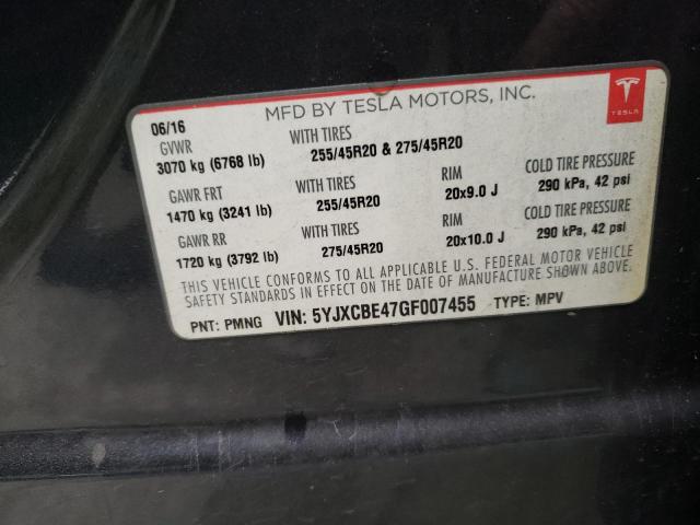 5YJXCBE47GF007455 Tesla MODEL X