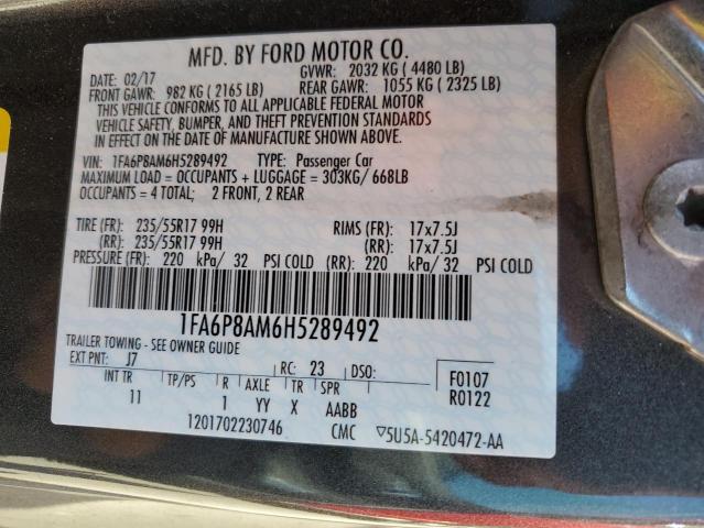 1FA6P8AM6H5289492 Ford MUSTANG
