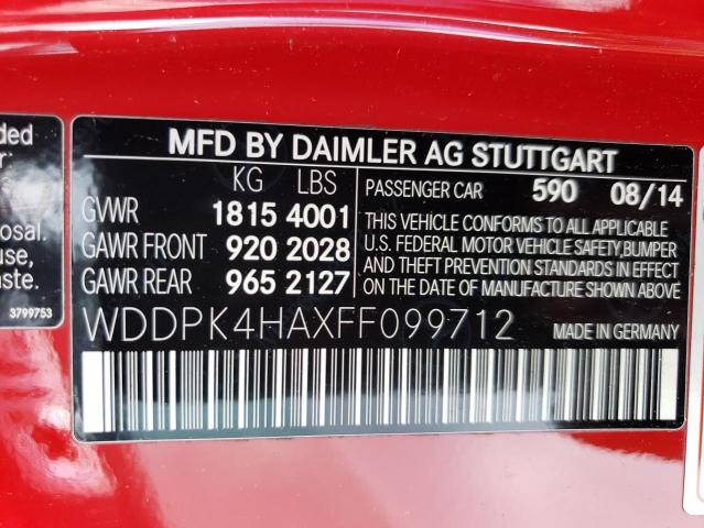 2015 MERCEDES-BENZ SLK 250 - WDDPK4HAXFF099712
