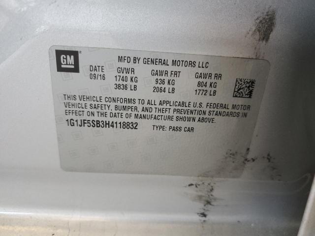 2017 CHEVROLET SONIC PREM - 1G1JF5SB3H4118832