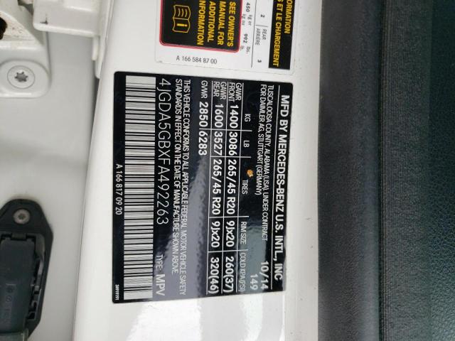 2015 MERCEDES-BENZ ML 400 4MA - 4JGDA5GBXFA492263