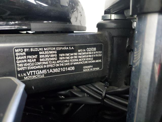 2008 SUZUKI GS500 VTTGM51A382101408