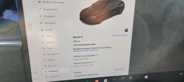 5YJSA1E50NF474863 Tesla MODEL S