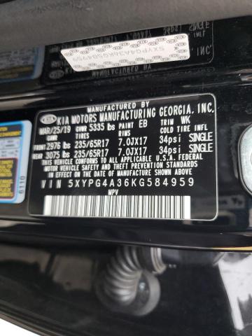 5XYPG4A36KG584959 KIA SORENTO L