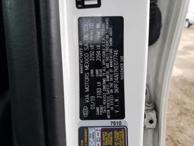 3KPF24AD7KE077746 KIA FORTE FE